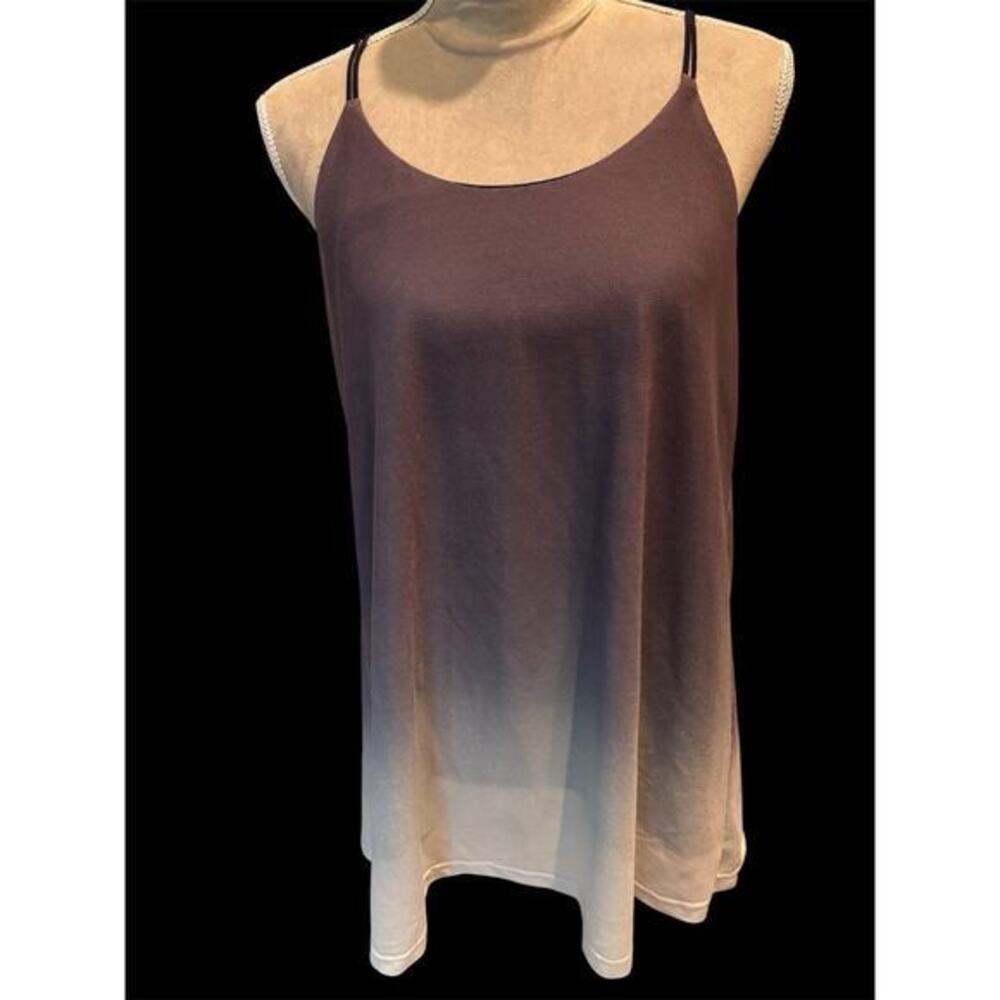 Doe & Rae Boutique Sparkle Chiffon Ombre Top Navy Blue Purple Grey Sz M